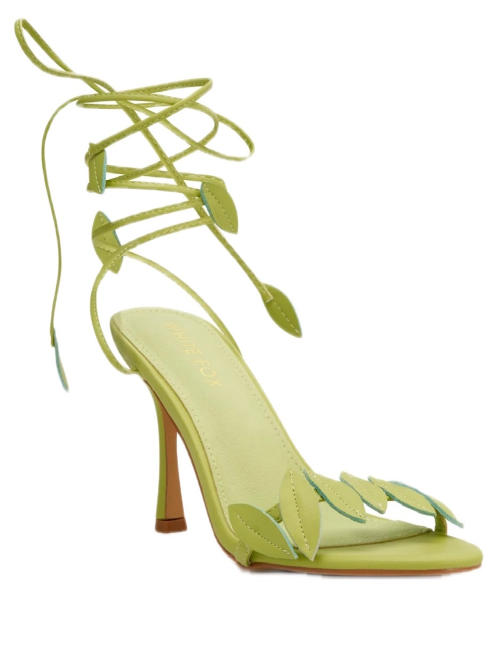 White Fox Boutique Fritz Wrap Heels Lime Green Strappy High Heel Sandals 10